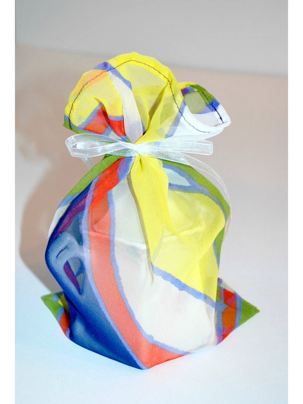 Sheer Fabric Multi Color Gift Bag Set for Gift Wrapping Holiday Packaging